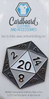 Foam Brain Games: Enamel Pin - D20 (White) For Discount