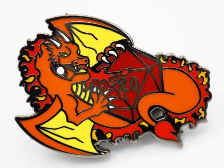 Foam Brain Games: Enamel Pin - Dice Dragons (Fire) Cheap