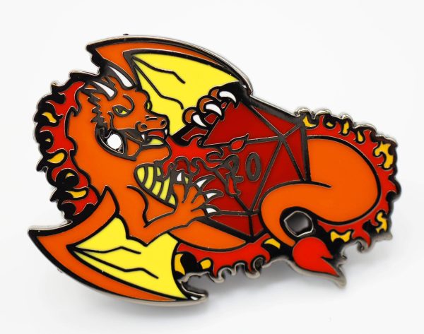 Foam Brain Games: Enamel Pin - Dice Dragons (Fire) Cheap