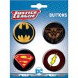 DC Comics: 4 Button Pin Set - DC Dark Logos Hot on Sale