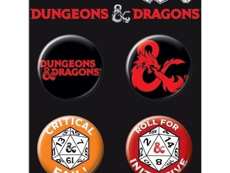 D&D: 4 Button Pin Set - Option 1 For Cheap